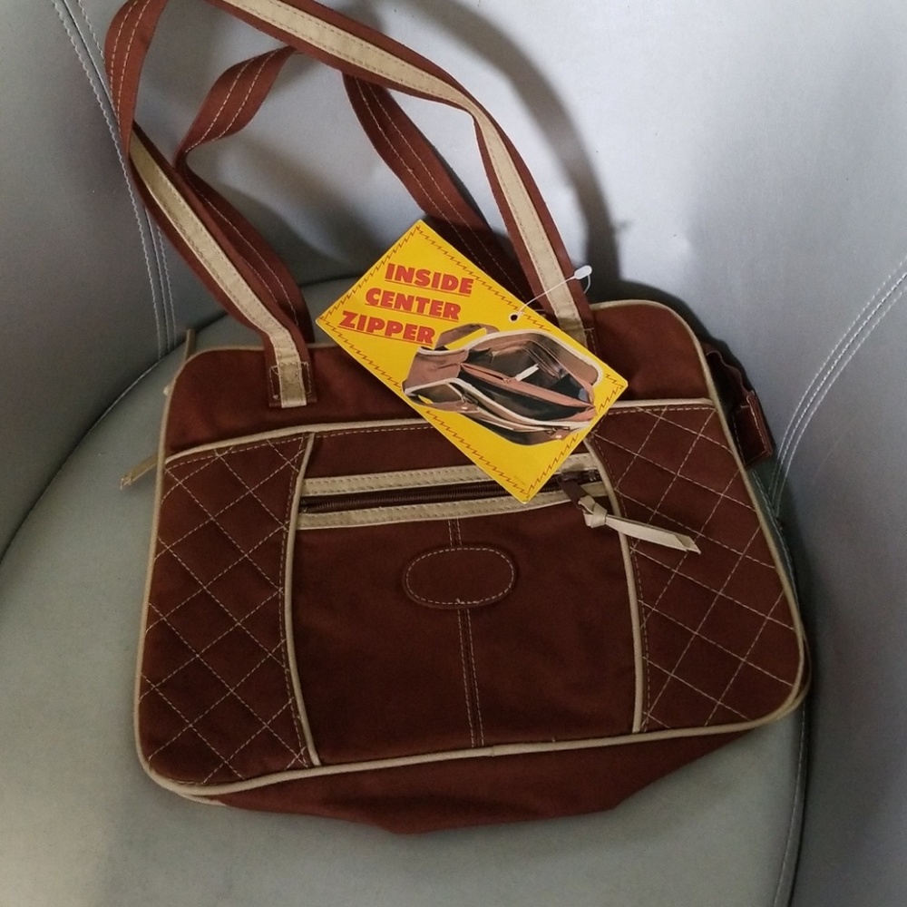 Vintage bag deadstock brown and tan art satchel